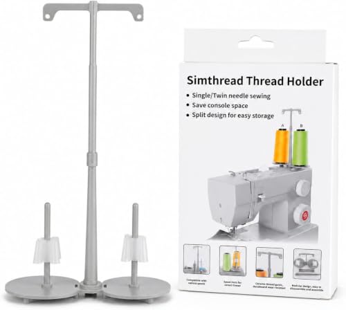 Simthread Gray ABS Dual Spool Thread Holder for Compatible Sewing Machines - color: Gray