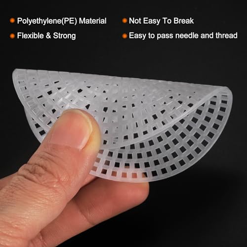 HARFINGTON 20Pcs Round Plastic Canvas Mesh Sheets 3 Inch/7.7cm Circle Blank Canvas Shape Mesh Mat White for Embroidery Knit Crochet Crafting Needlework - size: 3 Inch/7.7cm