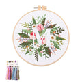 artcici Embroidery Kits Plant Flower Leaf English Letter Patterns for Beginners Adults, Full Range Embroidery Starter Kits Cross Stitch Needlework Supplies (Letter M) - color: Letter M