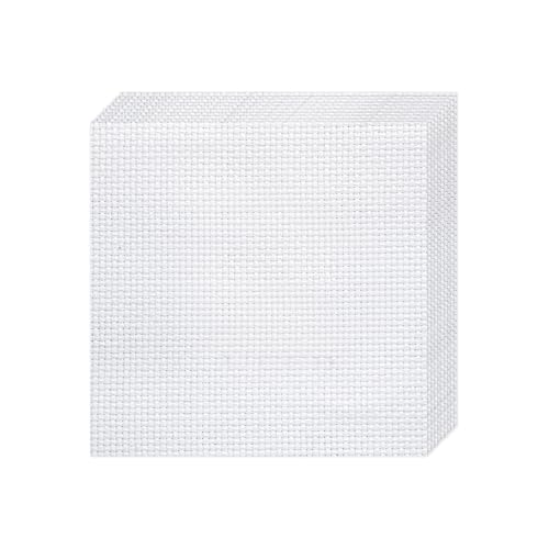 10 PCS White Aida Cloth 14 Count Cross Stitch Fabric (11.8×11.8 Inch) - size: 11.8 × 11.8 Inch