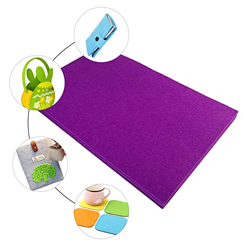 Jtnohx Stiff Felt, 2mm Thick Felt Sheets for Crafts, 8"x12" Hard Felt Fabric Squares 8Pcs for DIY Projects (Purple) - color: Purple