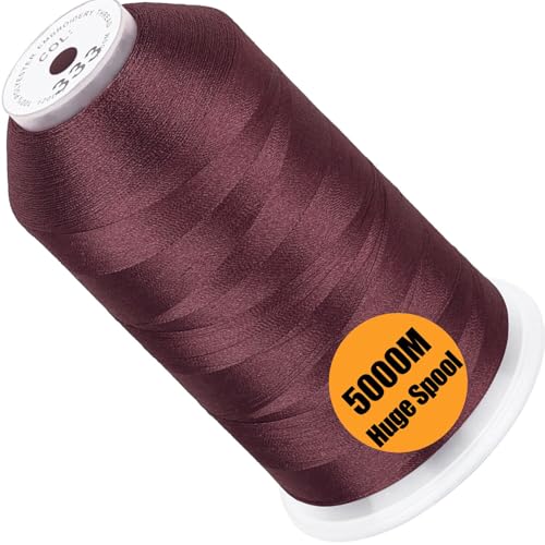 New brothread 5000M Huge Spool Embroidery Machine Thread -Amber Red - color: Amber Red-333