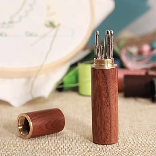 4 Pcs Wooden Sewing Needle Storage Case for Craft Organization