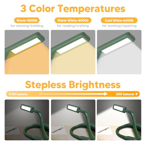 Neck Reading Light, 80-hr Lasting Rechargeable Book Light Wide Lamp - color: Green