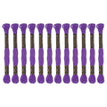 HARFINGTON 12 Skeins Embroidery Floss 8m Each Egyptian Long Fiber Cotton Cross Stitch Thread 26S/2x6 for Embroidery Projects Bracelet, Purple - color: Purple