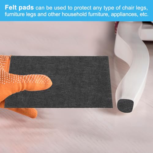 PATIKIL 12x8 Inch Black Felt Furniture Pad, 5 Pack, Rectangular, Anti-Scratch - color: Black, size: 12x8 Inch