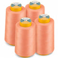 AK TRADING CO. 4-Pack Dark Peach All Purpose Sewing Thread Cones (6000 Yards Each) of High Tensile Polyester Thread Spools for Sewing, Quilting, Serger Machines, Overlock, Merrow & Hand Embroidery - color: DARK PEACH