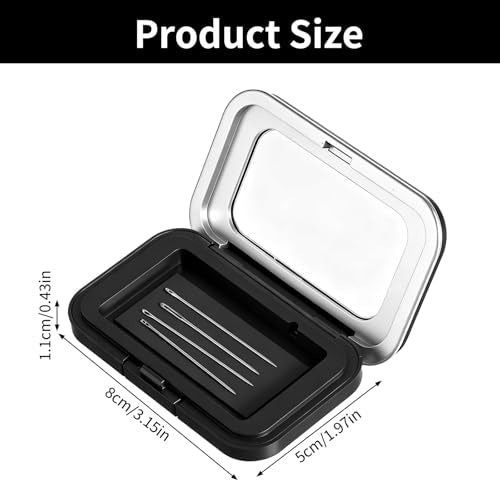 Magnetic Needle Holder Case with Clear Acrylic Lid Sewing Pin Storage Case Portable Needle Keeper Knitting Pin Storage Box Container Cross Stitch Needles Organizer for Embroidery Quilting Craft Tool