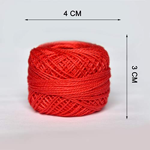 Crochet Thread 10 Balls Cardinal Size 8 for Crochet Hardanger Cross Stitch Needlepoint Hand Embroidery (Red) - color: Red Series