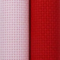 KCS 2 pc of 15" x 18"(38cmx45cm) 11 Count Cross Stitch Cotton Aida Cloth Needlework Fabric Box (Pink+Red, 11CT) - color: Pink+red, size: 11CT
