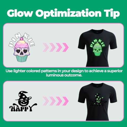 Lovein Pinkie Glow in the Dark Heat Transfer Paper, 10 Sheets, 8.5x11" - color: Glow, size: 10 Sheets