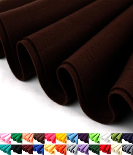 Barcelonetta | Felt Fabric | 72" Wide | 1.6mm Thick | Acrylic & Soft | Felt by the Yard | Felt for DIY Crafts, Projects, Sewing (Dark Brown, 1 Yard) - color: Dark Brown, size: 1 Yard