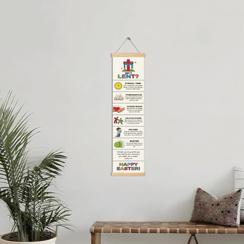 Easter Banner, What is Lent Poster, Rustic Hanging Door Banner, Wednesday Bible Study Supplies, Farmhouse Home Church Decor, Decorative Family Hanging of Scripture and Words Decorations 01 - color: Style 1