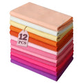 HaoFeiJH 6Pcs Felt Sheets 8"x20" (Soft Rainbow 12pcs) - color: Soft Rainbow 12pcs