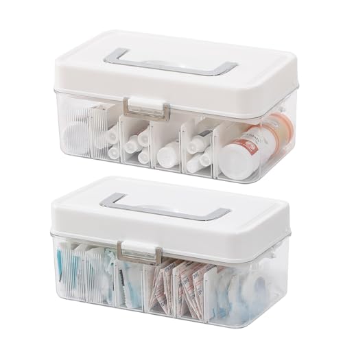 Clear Bandages Organizer Container with Handle, 2 Pack - size: 2 Pack