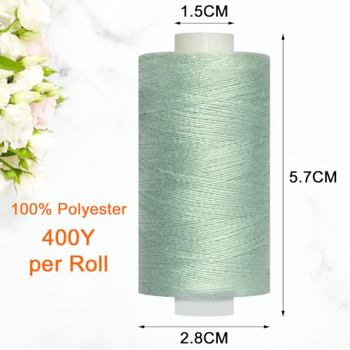 All Purpose Polyester Sewing Thread-2 Spools for Hand and Machine Sewing(Grey Sage) - color: Grey Sage
