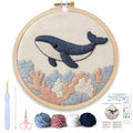 AohaiNova Punch Needle Kit for Adult Beginners,Punch Needling Set Whale - color: 01-Blue Whale