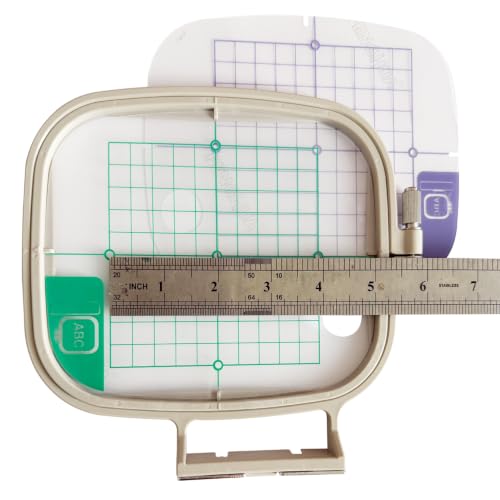 LNKA SA443-Medium Hoop Embroidery Hoops 4-Inch-by-4-Inch for Brother PE800 PE770 780D PE700 PC6500 Brother Innovis1250 700 Embroidery Machine - size: SA443-Medium Hoop