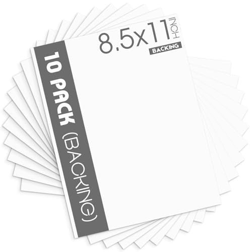 Mat Board Center 8.5x11 Backing Boards, 10 Pack White Backboards for Frame - size: 8.5x11