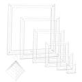NBEADS 6Pcs Acrylic Quilting Templates Set, Square Cutting Ruler Template with Hinged Rings Transparent Sewing Guides 1.5x1.5 inch to 6.5x6.5 inch for Fabric Marking and Craft Design - style: Square