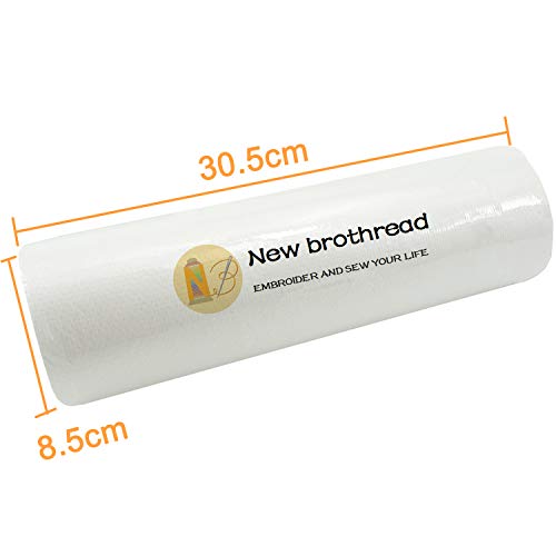 New brothread Fusible No Show Mesh Embroidery Stabilizer 12" x 25Yd Roll - color: White No Show Mesh