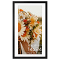Golden State Art 14x24 Black Picture Frame Mat for 11x22 Real Glass - color: Black, size: 14x24