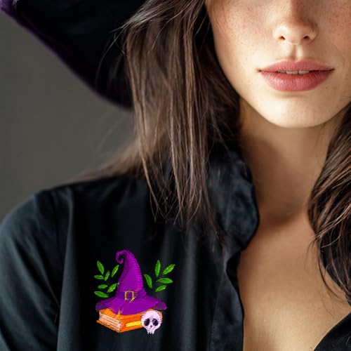 ORIGACH 4 Sheets Large Halloween Water Soluble Embroidery Stabilizers, Halloween Words Pumpkin Ghost Bat Patterns Stick and Stitch Embroidery Paper Hand Sewing Stabilizers for Embroidery Beginners - color: Halloween Words Pumpkin Ghost Bat