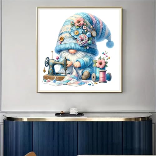 Lzyueyuan Gnomes Stamped Cross Stitch Kits for Adults Beginner, Sewing Cross Stitch Ornament Kits Counted Embroidery Needlepoint Kits Home Decor 13.8X13.8inch - color: Cross Stitch-1029-8