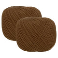 MECCANIXITY Crochet Thread Pearl Cotton Size 3 Brown 2 Rolls 164 Yards for Crocheting Tatting Knitting Embroidery Sewing - color: Brown