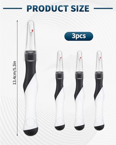 3Pcs Seam Rippers, Stitch Ripper with Protective Caps, Gift for Crafters - color: Black+White