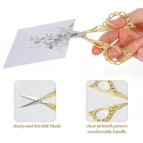 Mabor Stainless Steel Small Embroidery Scissors, Gold Needlepoint Scissors