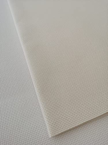 KCS 4/6 pc of 12" x 18" 18CT Counted Cotton Aida Cloth Cross Stitch Fabric (4 pc, Antique White) - color: Antique White, size: 4 pc