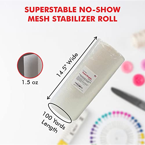 Superpunch No Show Mesh Stabilizer, 1.5 oz, White, 14.5 in x 100 yd - color: White, size: 14.5 inch x 100 yard roll