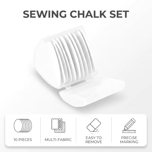 10 PCS White Erasable Tailors Chalk Sewing Fabric Chalk Markers Sewing Tool Needlework Accessories,Sewing Marking and Tracing Tools