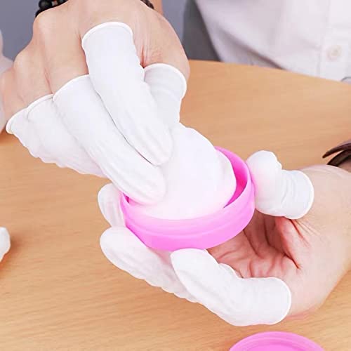 BTYMS 400 Count Latex Finger Cots Large Fingertip Gloves Disposable Finger Rubber Tips Protector Anti-Static - size: Large (Pack of 400)
