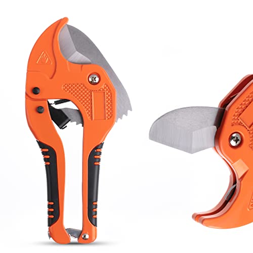 Bates- PVC Pipe Cutter, Cuts up to 1-5/8", Ratchet Pipe Cutter - color: Orange
