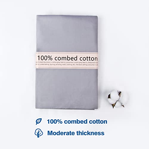 2 Yard Gray Cotton Fabric,Natural Cotton Poplin Fabric by The Yard, 59 Inches Wide 100% Cotton Fabric,Soft Embroidery Muslin Quilting Material for Sewing Material Apparel Cloth - color: Gray, size: 2 Yards