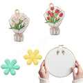 2 Pcs Needle Minders and,Needle Threader, Magnetic Needle Keeper,Cross Stitch Embroidery Hand Sewing Needlework Tools (Tulip Bouquet) - color: Tulip Bouquet