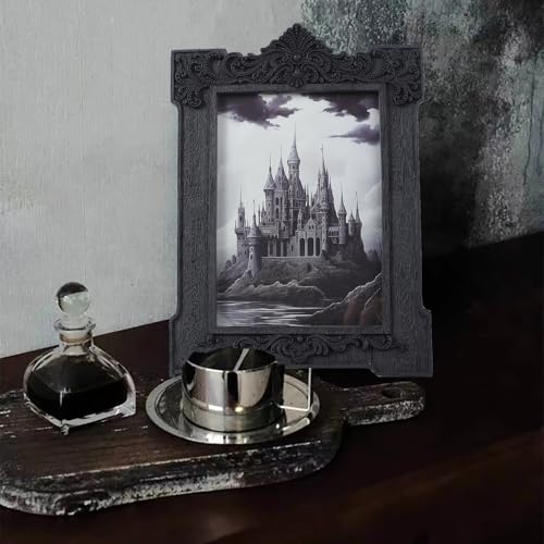 SIKOO Gothic Picture Frame 5x7 Ornate Victorian Black Vintage Picture Frames with Arch Design Tabletop and Wall Mount Display Gothic Victorian Decor - color: Black, size: 5 x 7