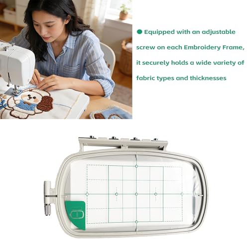 Tarjenle Embroidery Hoop Frame, Professional Stretch Frame for Brother Sewing Machine, Grid Hoop, for NV500/NV500D/NV900/NV950D/NV180/P-1000/PE-300S/PE-400D/EMS10/ZZ3-B140 (White, 170x100mm) - size: 170x100mm