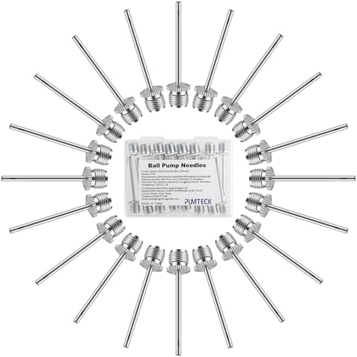 Pumteck 20pcs Ball Pump Inflation Needles with Portable Storage Case