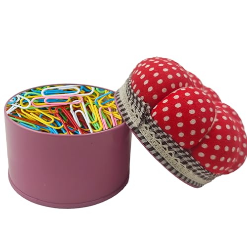pson Pumpkin Shaped Pin Cushion with Storage Box, Cute Sewing Needle Holder for Quilting, DIY Crafts, Needlework, Sewing(Red with Spotted) - color: Red
