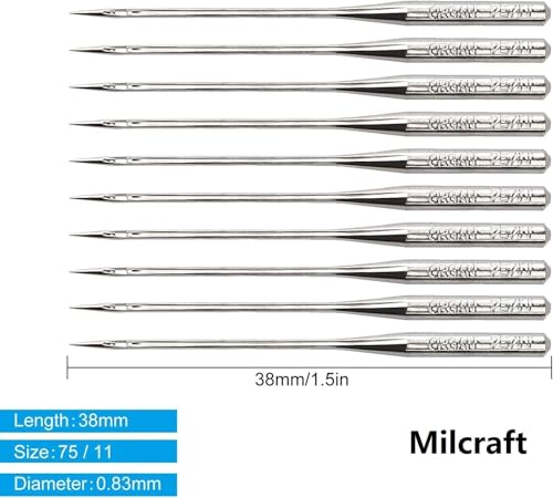 50 Pcs Embroidery Sewing Machine Needles Size 75/11 130/705H HAx1 Sewing Needles for Brother Sewing Machine (10 Pack of 5 Needles)