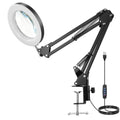 NEEWER Entry Level Version 10X Magnifying Glass with Light & Clamp Stand, 6.3" Bi Color Dimmable Magnifier Lamp LED Ring Light CRI80+ for Desk Crafting Reading Close up Work, N19 - style: N19