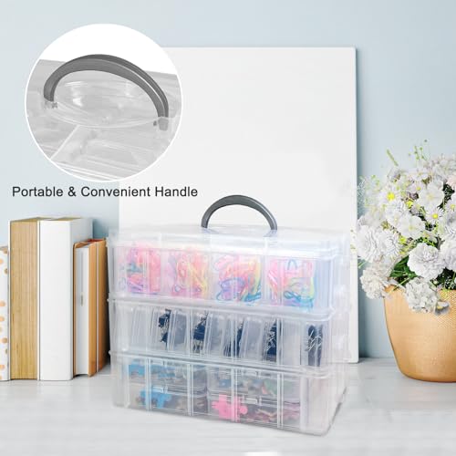 59 PCS Stackable Bead Organizer Box with Removable Cases, Labels & Handle - color: 59 Pcs Storage Box