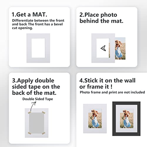 Somime 10 Pack White Acid Free Precut Picture Mats 16x20 for 11x14 Photos - size: white 10pc precut 16x20