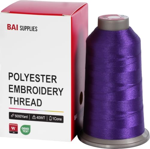 BAI Polyester Embroidery Machine Thread 5000 Yards Deep Purple+274 - color: Deep Purple+274