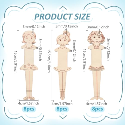PH PandaHall 3 Style 24pcs Wooden Floss Bobbins Embroidery Bobbins Wood Thread Winding Boards Human Shaped Thread Organizer Cross Stitch Bobbin for Sewing Storage Embroidery Crafting DIY Projects