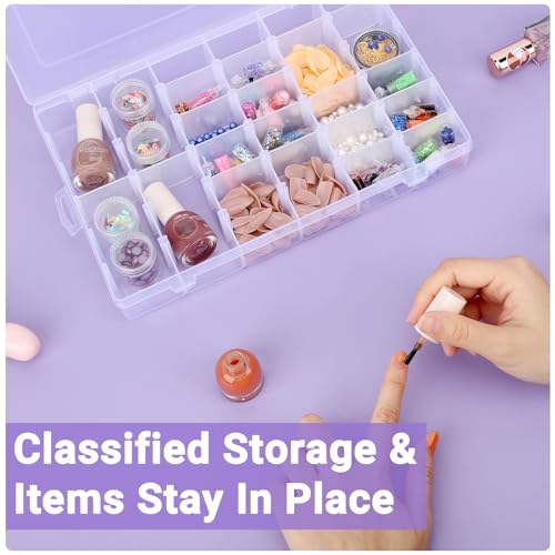 Nail Organizer Storage Box 36 Grids, Rhinestone Container Clear, Acrylic Press Fake Nail Tip Craft Art Accessories Plastic Empty Case, Display Holder for Jewelry Diamond Charms Gem Bead Polish - color: Clear, size: 36 Grids-1 Pack