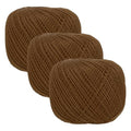 MECCANIXITY Crochet Thread Pearl Cotton Size 3 Brown 3 Rolls 164 Yards for Crocheting Tatting Knitting Embroidery Sewing - color: Brown